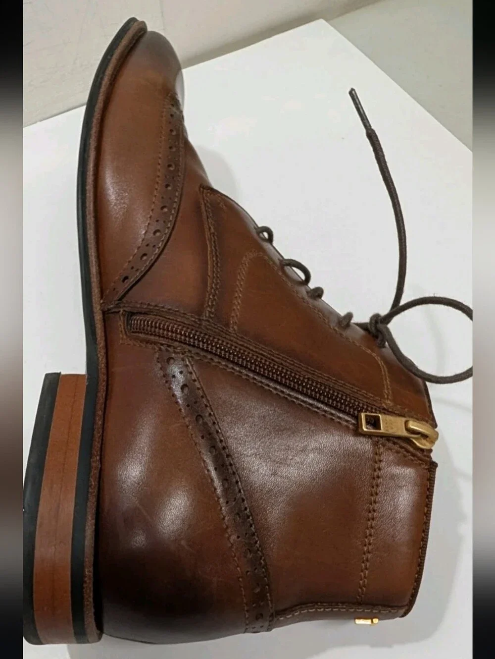 Ted Baker London Waldem Broque Chukka Ankle Boots 11 Brown Wing Tip
